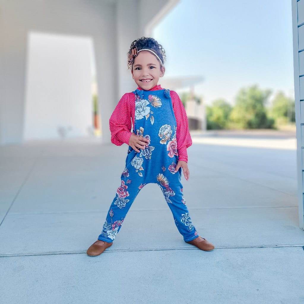 Autumn Blue Floral {French Terry} Sawyer LovingTheChange8.24