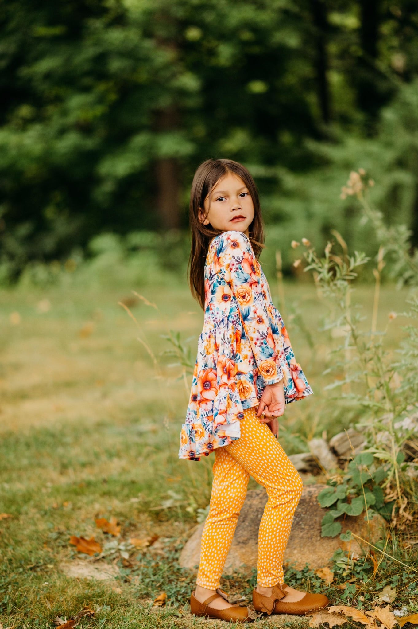 Yellow Boho Dot Leggings {DBP} BFFallEssentials