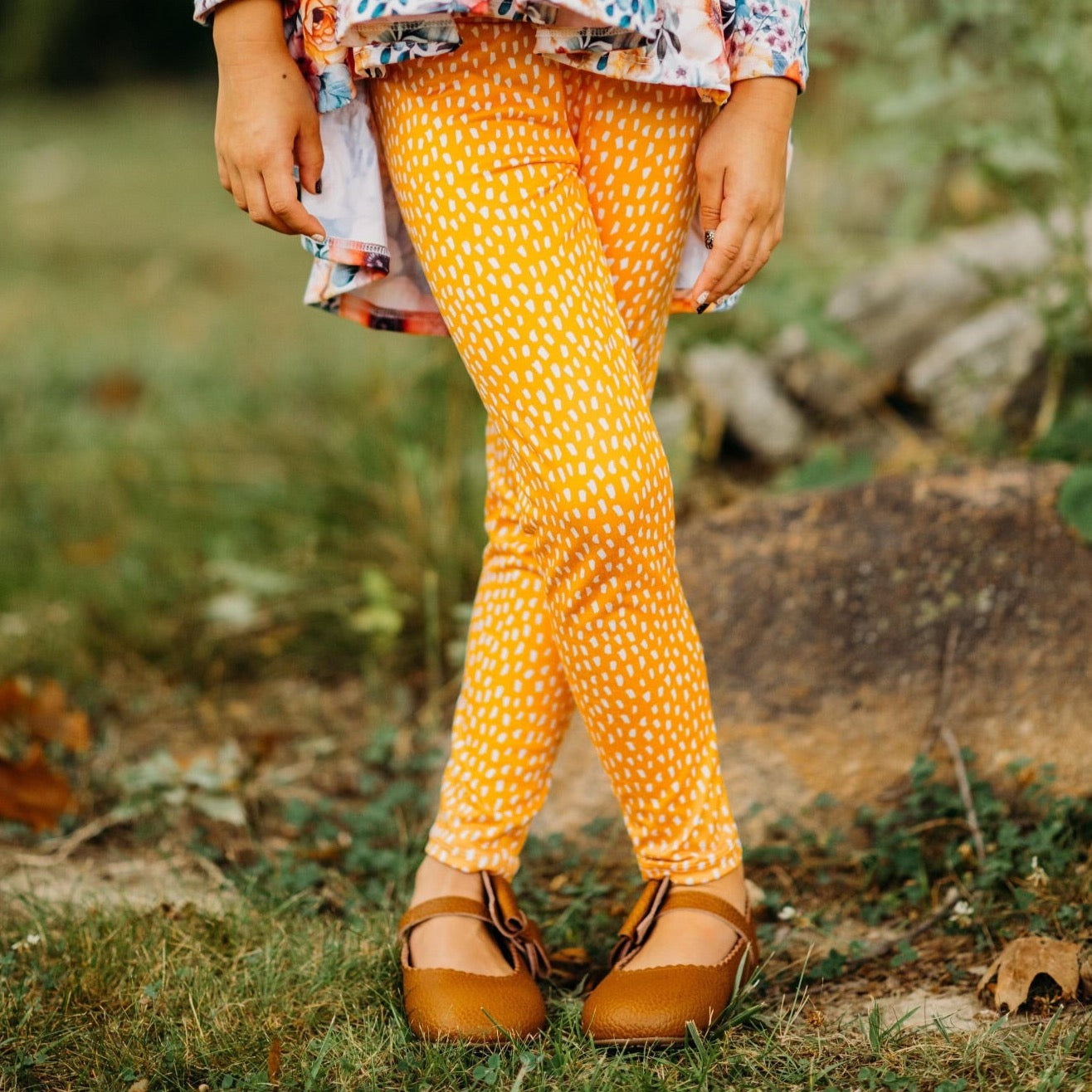 Yellow Boho Dot Leggings {DBP} BFFallEssentials