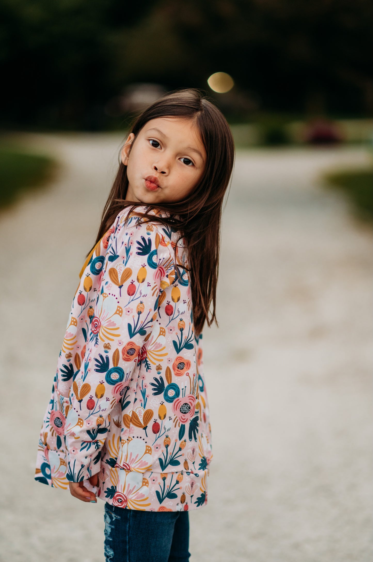BF Pink Autumn Floral Cardigan {French Terry} FallLeavesPumpkinPlease9.1