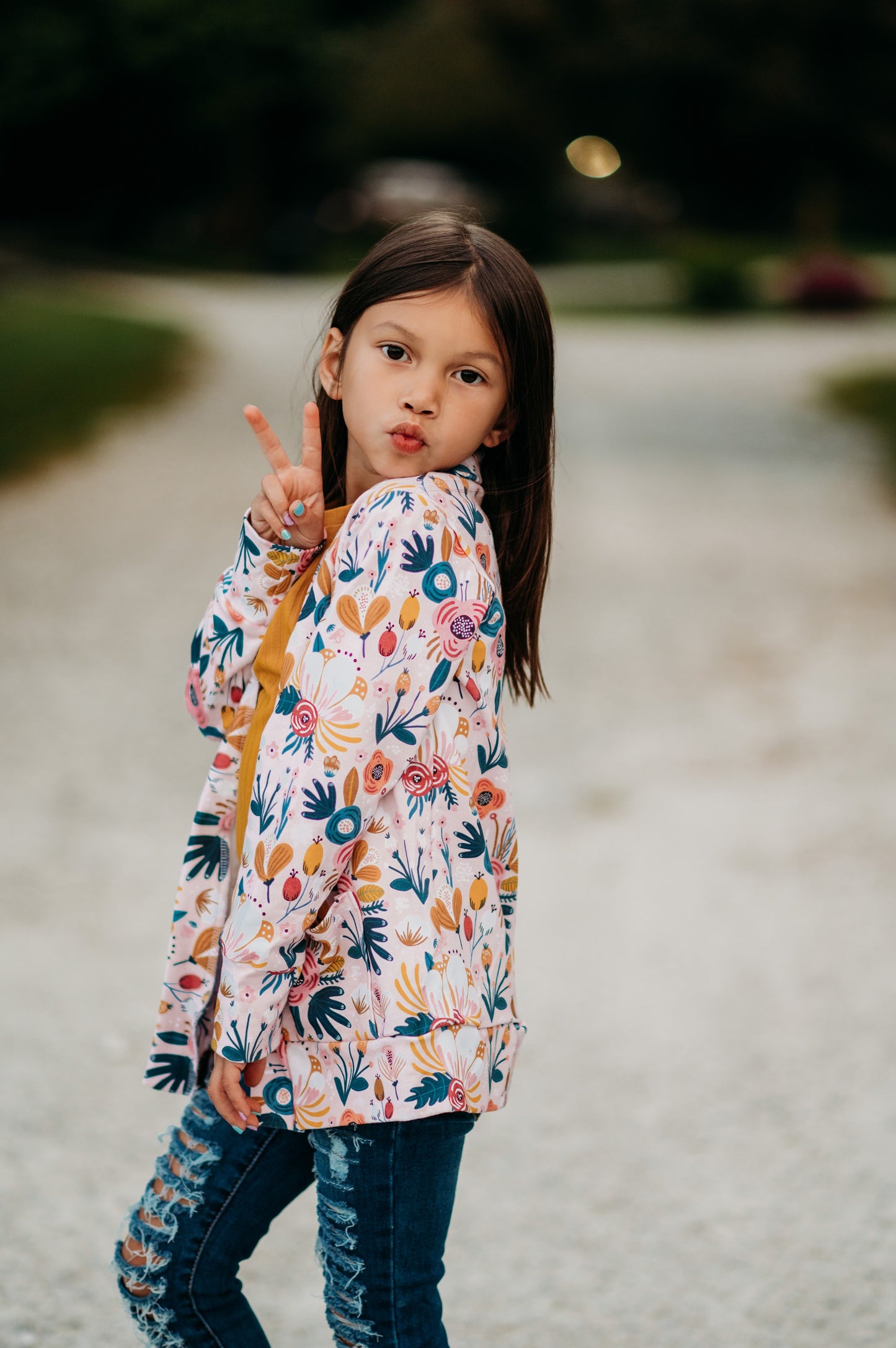 BF Pink Autumn Floral Cardigan {French Terry} FallLeavesPumpkinPlease9.1
