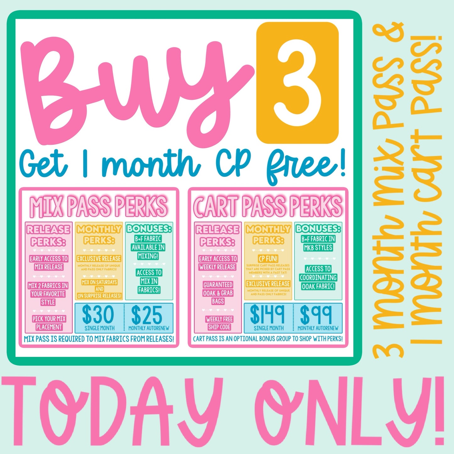 3 MONTH MIX & 1 MONTH CART