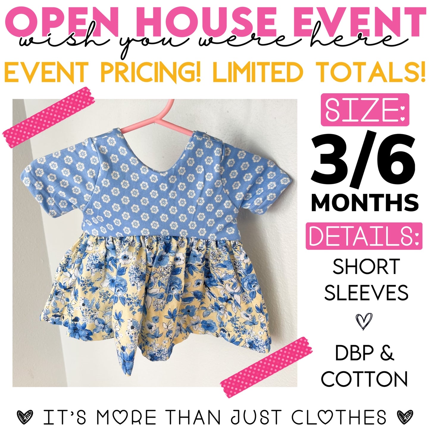 Blue Floral/ Yellow Floral Skirt {Size 3/6M} OpenHouse2023