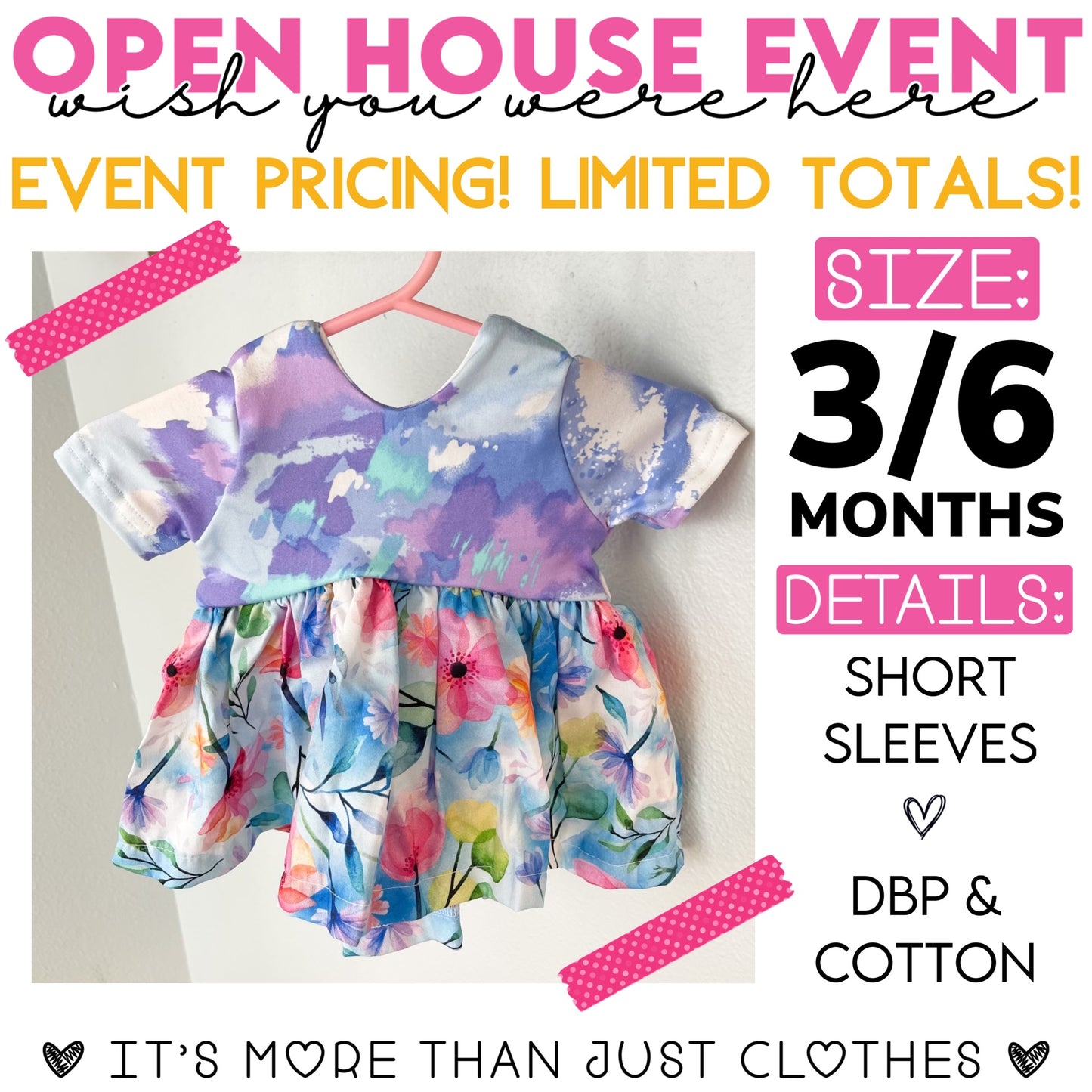 Blue Purple/Floral Skirt {Size 3/6M} OpenHouse2023