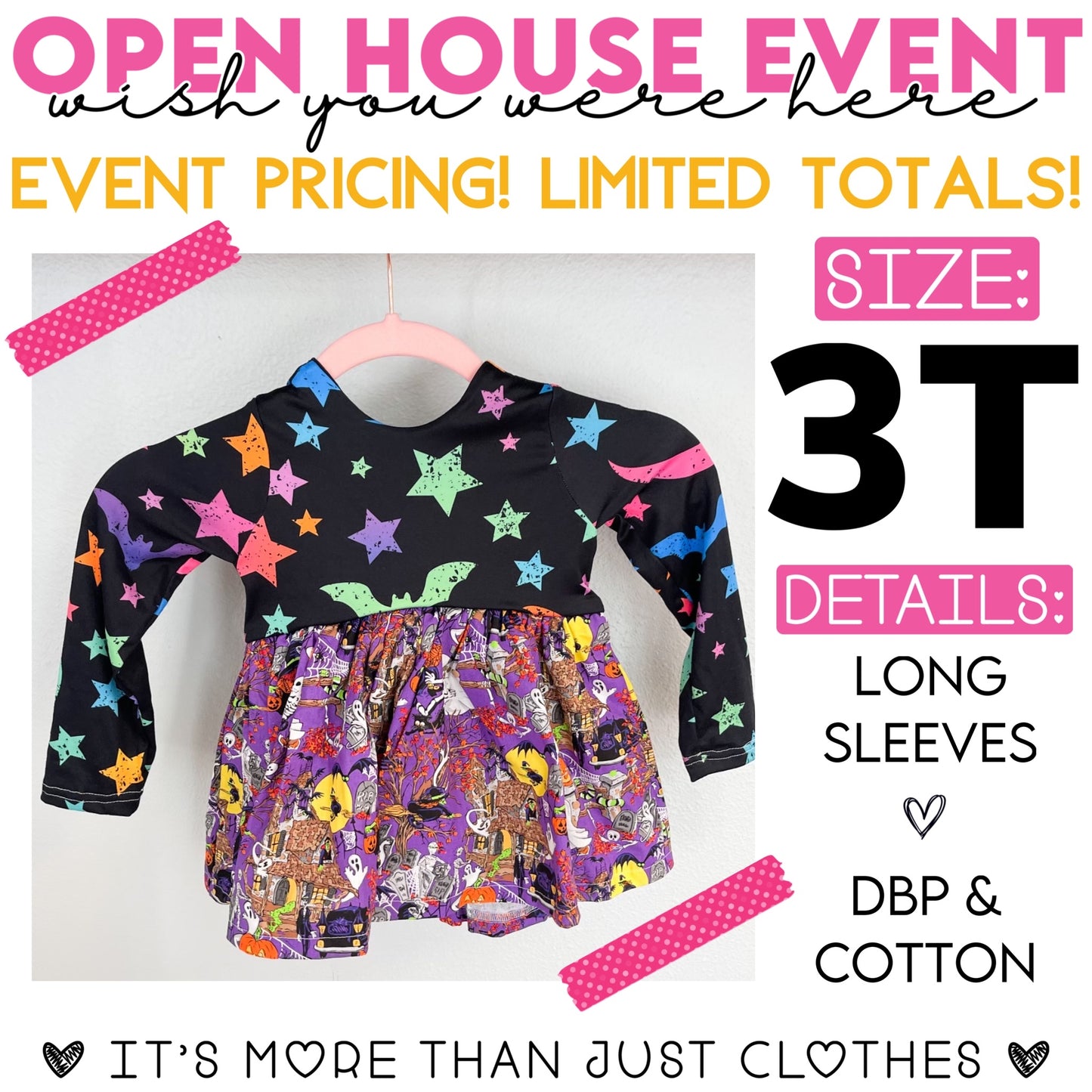 Halloween Star/ Halloween Skirt {Size 3T Long Sleeves} OpenHouse2023