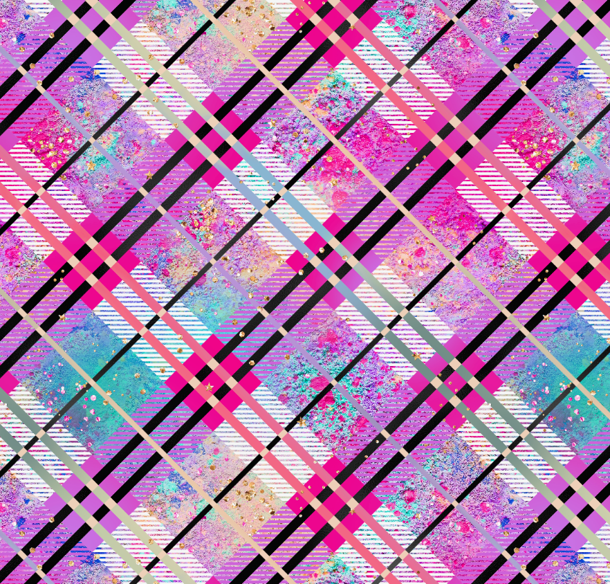Pink Glitter Plaid FebHYS2.19