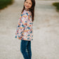BF Pink Autumn Floral Cardigan {French Terry} FallLeavesPumpkinPlease9.1