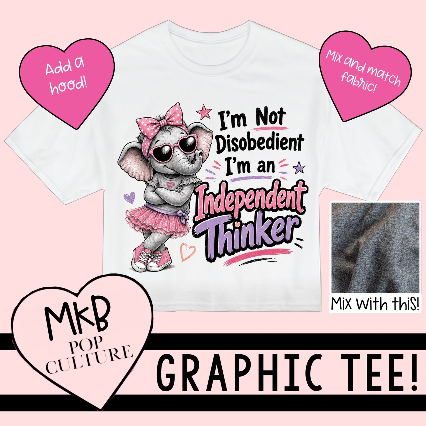 Elephant *Pink* TEE MiniSolidStockUp6.15