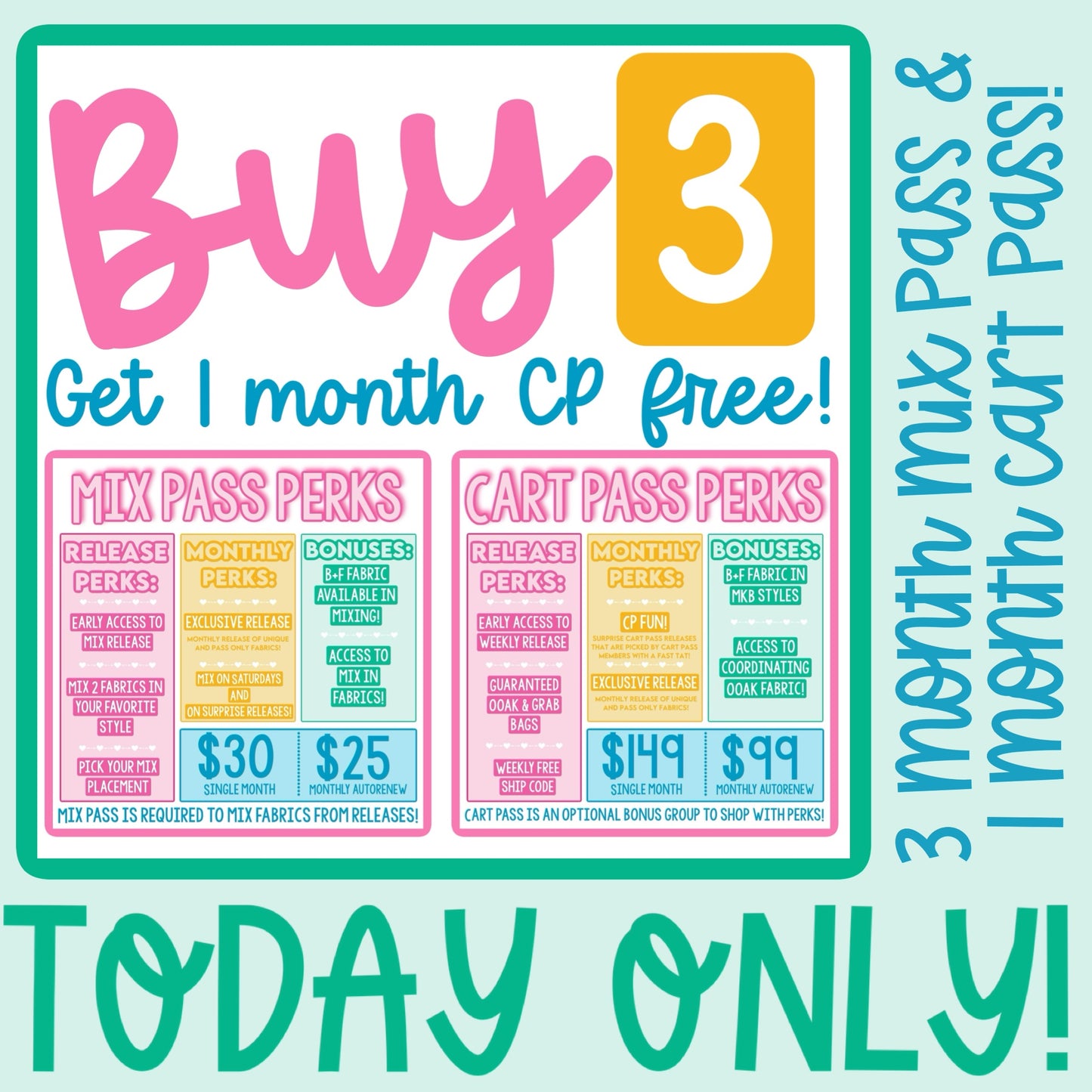 3 MONTH MIX & 1 MONTH CART