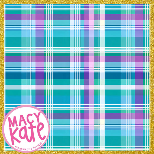Teal and Purple Plaid *MOMMY* GOLDExclusive8.3