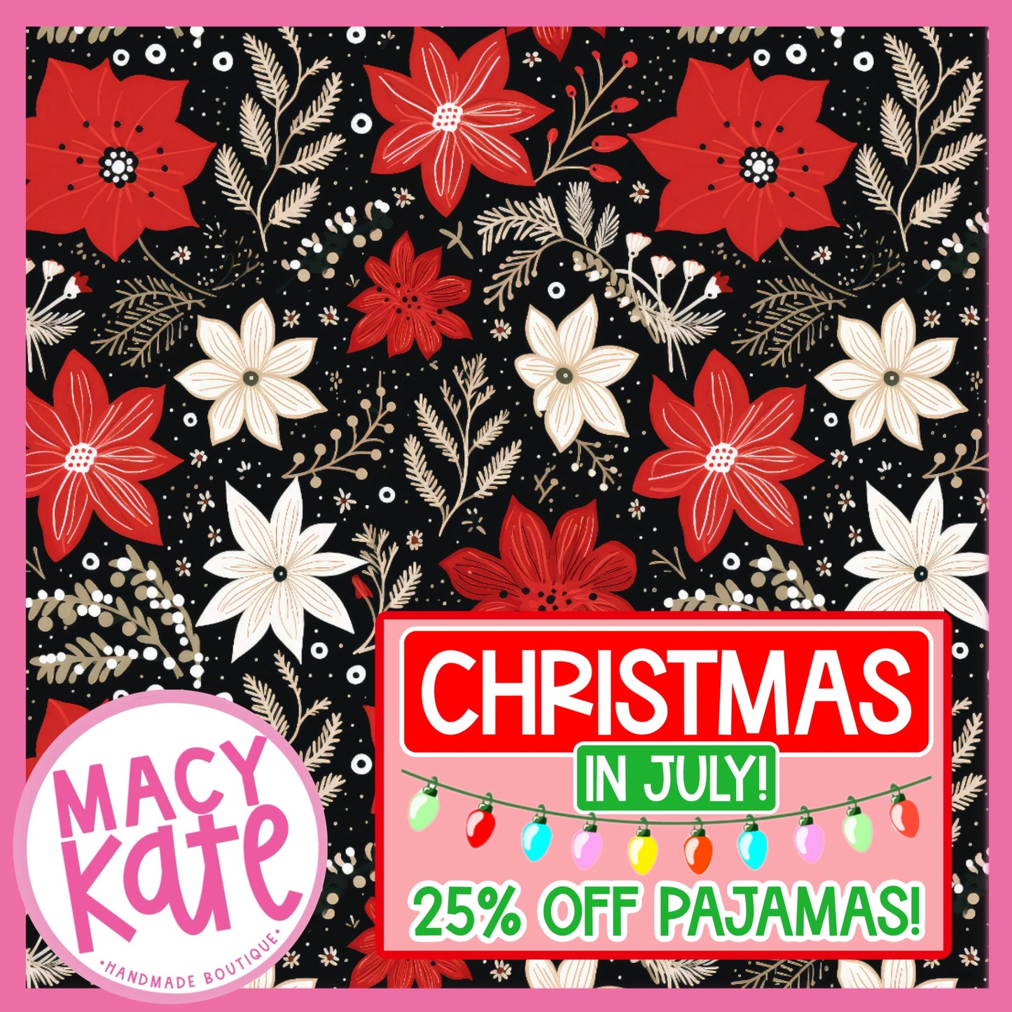 Winter Floral PAJAMAS XMAS Cute&Colorful7.24