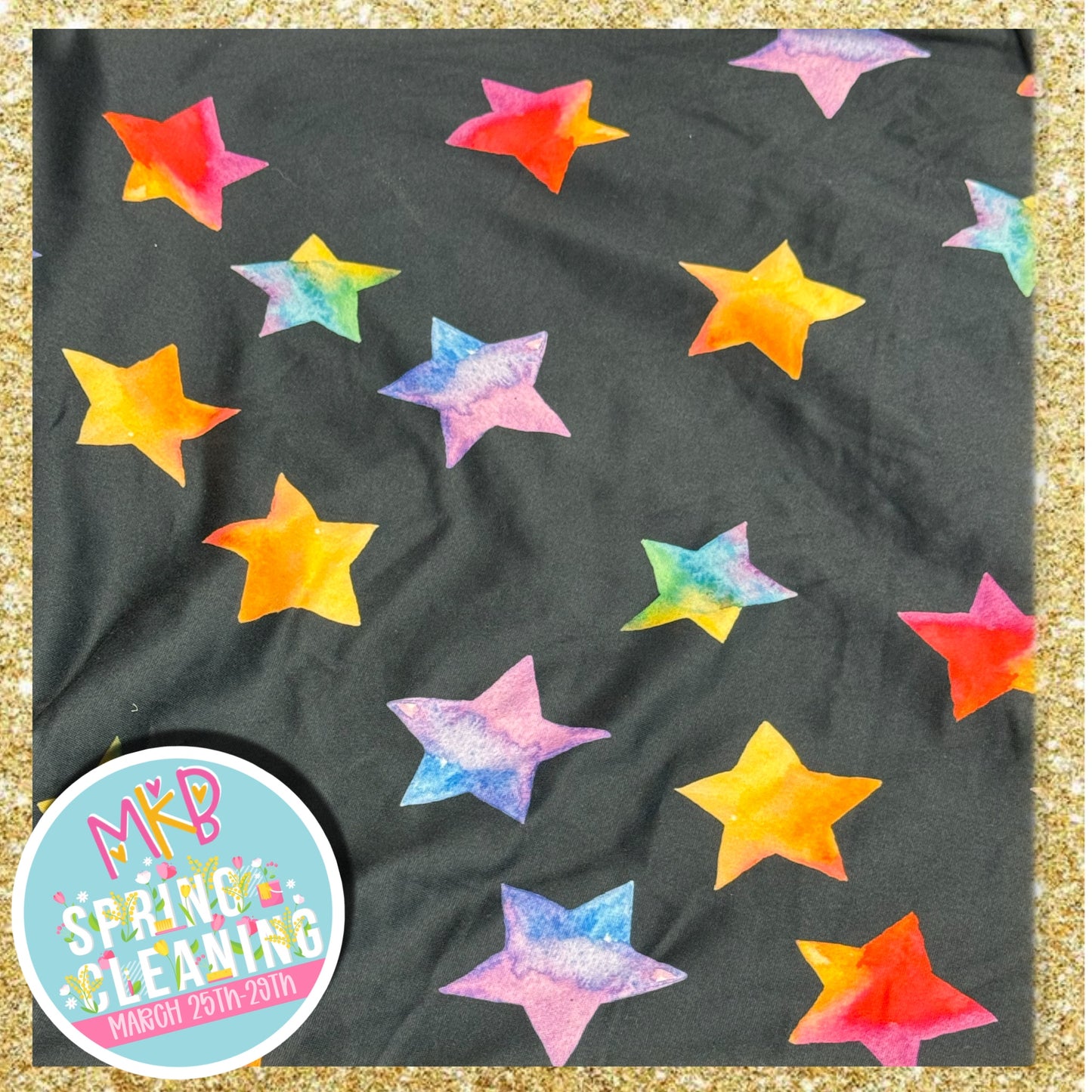 Colorful Stars on Black SpringCleaning3.25