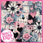 Pink/Black Heart Floral Cute&Colorful7.24