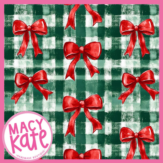 Plaid Bows *MOMMY* XMASPink Cute&Colorful7.24