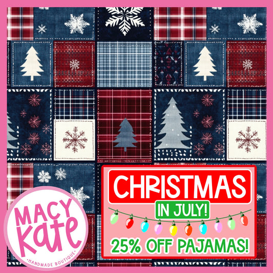 Winter Patchwork PAJAMAS XMASPink Cute&Colorful7.24