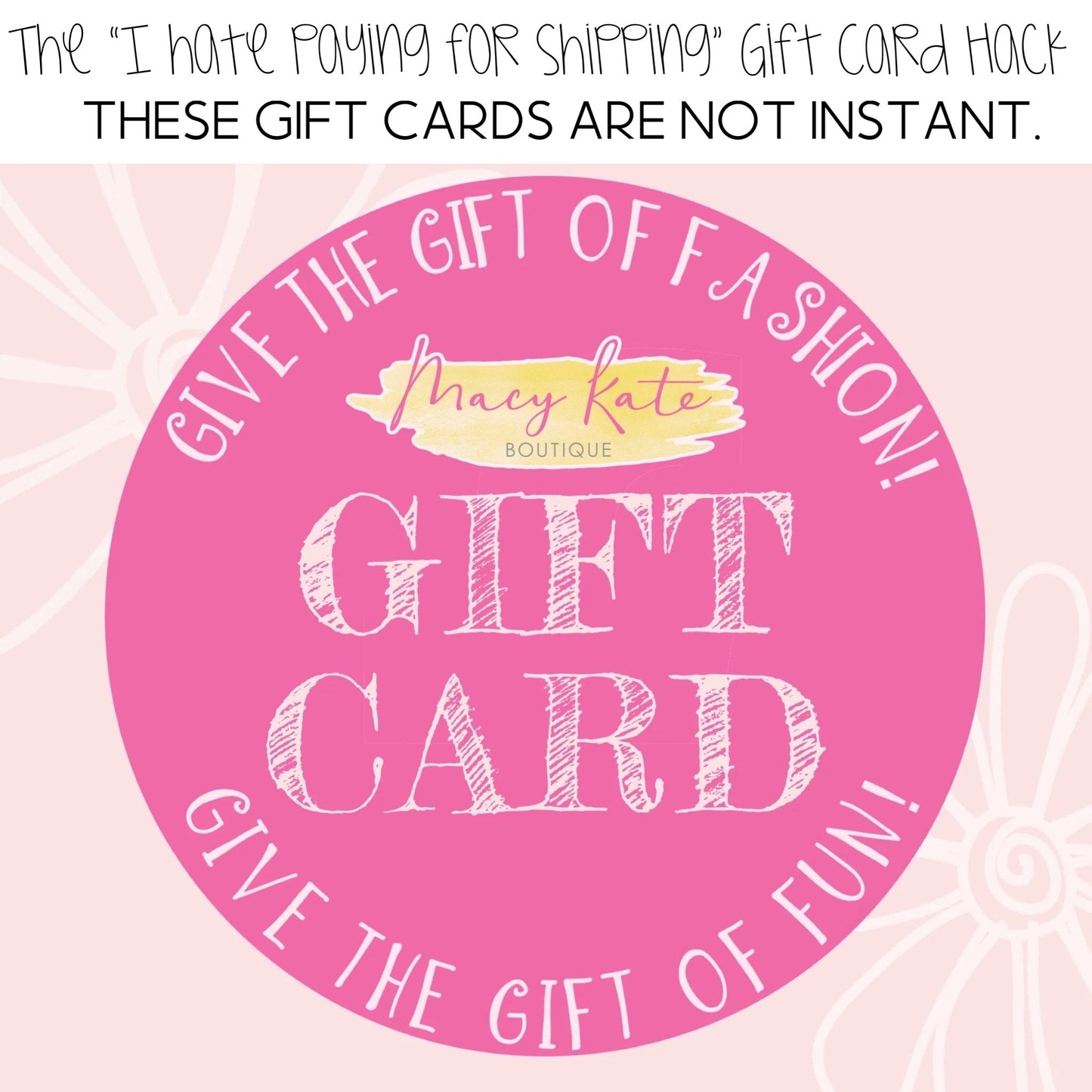 Gift Card {I hate paying for shipping hack}