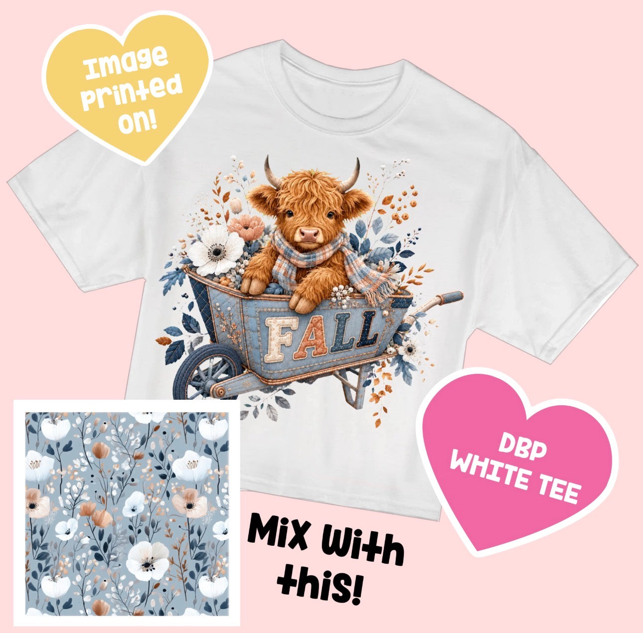 CP Highland Cow Floral TEE FallMagic7.30