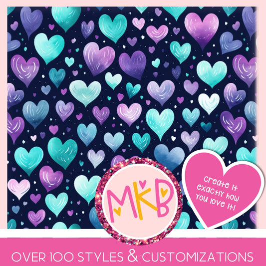 Purple/Teal Hearts *MOMMY* LovetoShine10.10