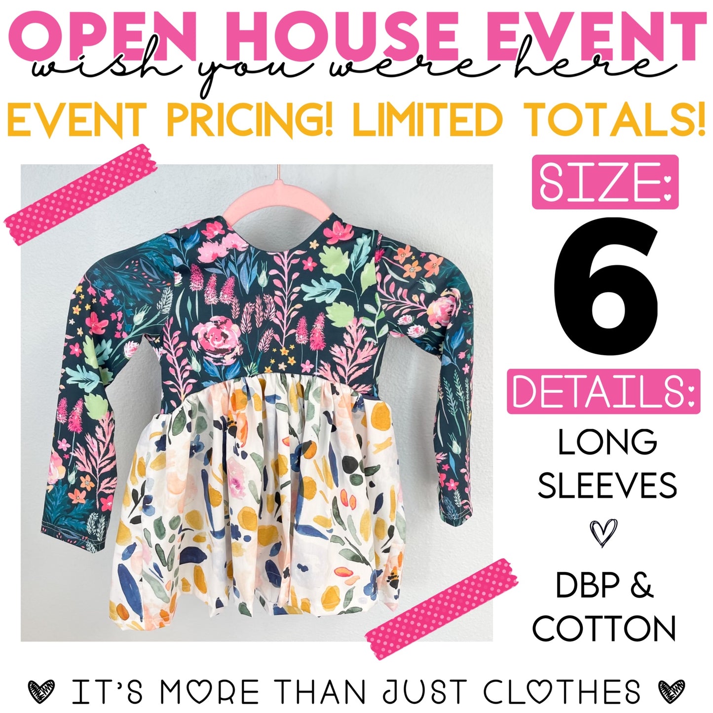 Multicolor Floral/Multicolor Skirt {Size 6, Long Sleeve} OpenHouse2023