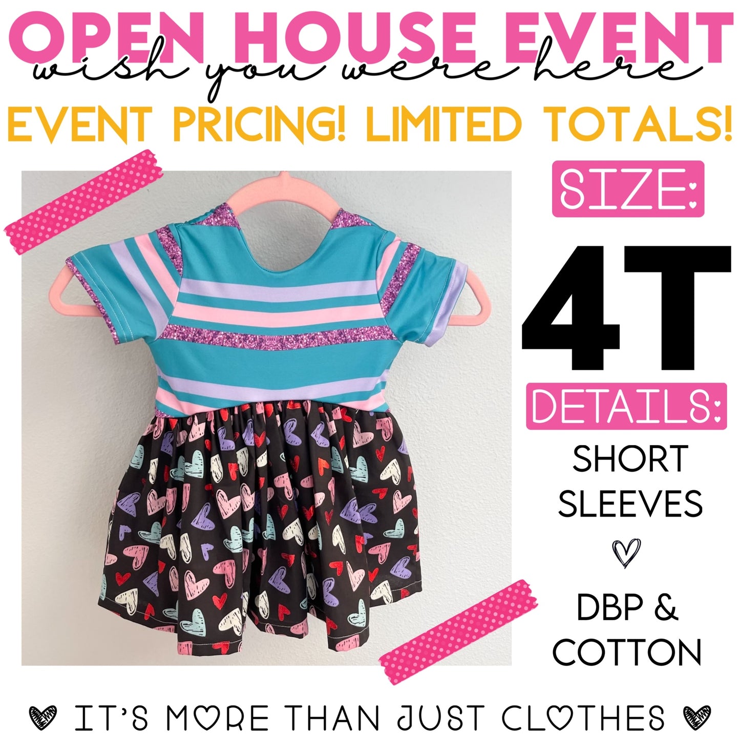 Blue Stripe/Heart Skirt {Size 4T} OpenHouse2023