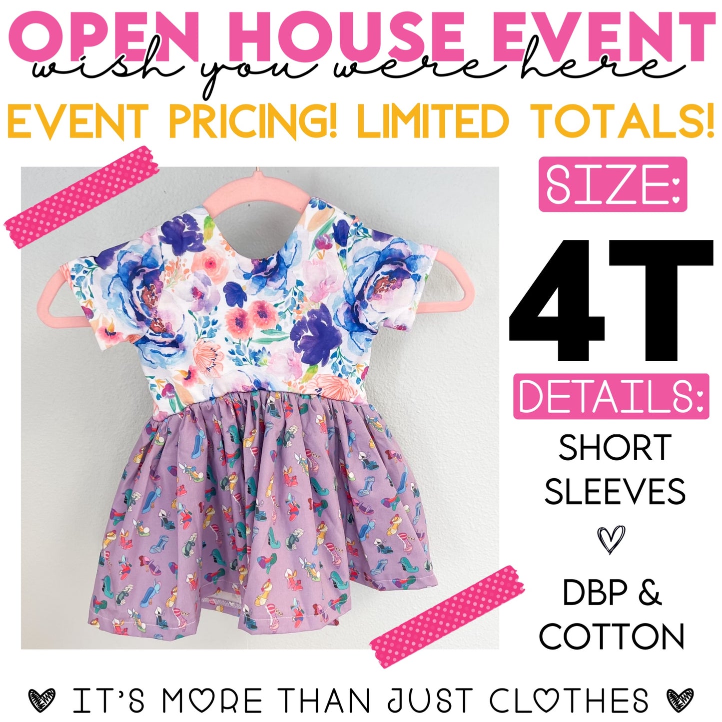 Floral Top/ Princess Shoe Skirt {Size 4T} OpenHouse2023