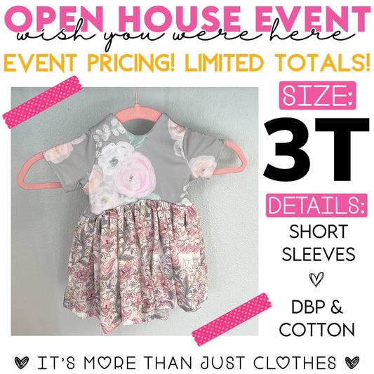 Grey Floral/Unicorn Skirt {Size 3T} OpenHouse2023