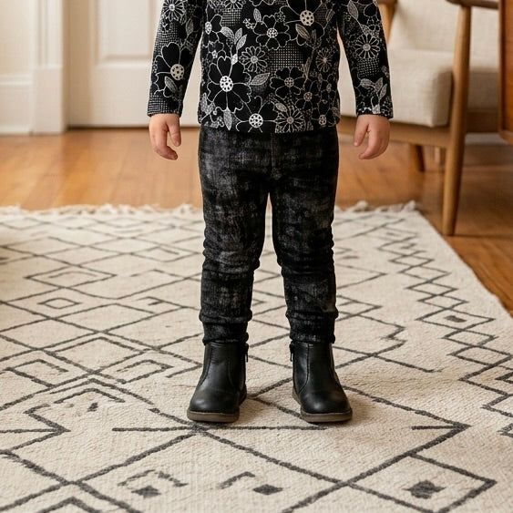 Black Distressed Denim PerfectlyPatterned10.9