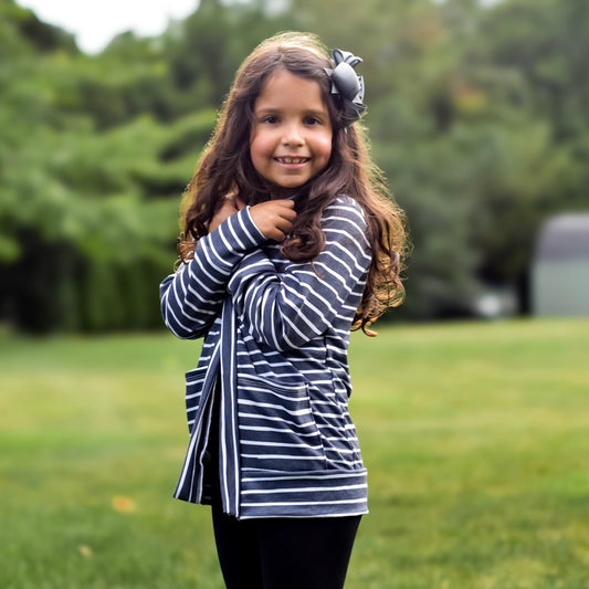 H1 B+F Slate Blue Stripes {French Terry} *HOODIE ONLY* HYSJune2025